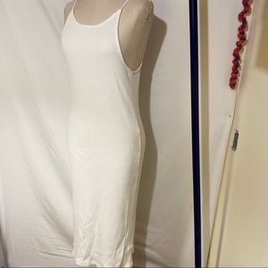 Topshop Scoop Back Ribbed Midi Dress